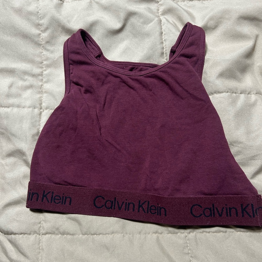 Calvin Klein Plum high neck sports bra